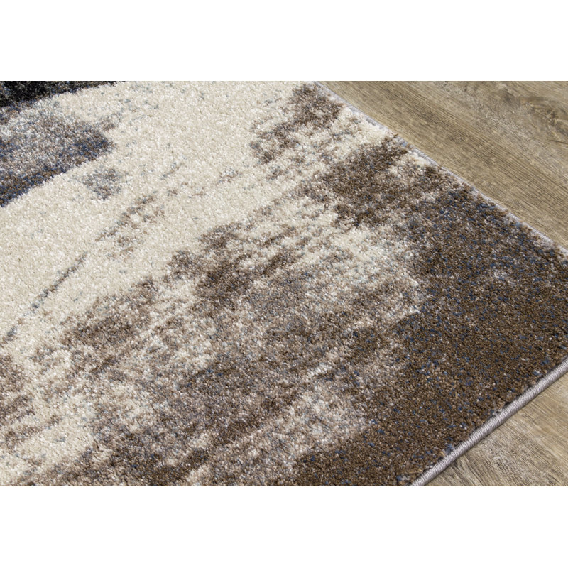 The Twillery Co.® Menoher Performance Cream/Brown Rug Wayfair